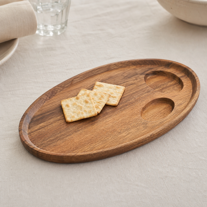 Oval Sauce-Well Serving Platter