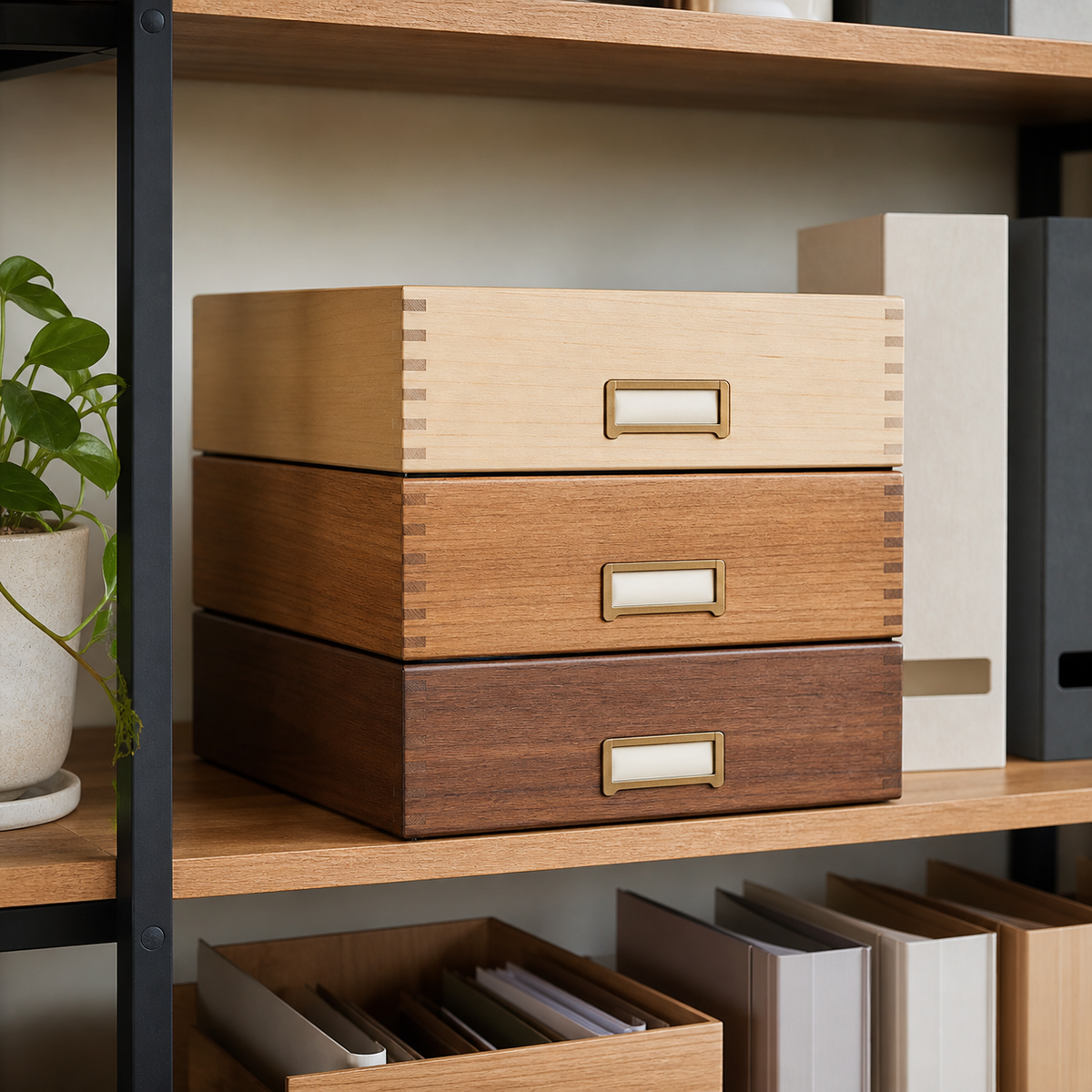 Stackable Document Box Set - CHUANRUI custom wood product