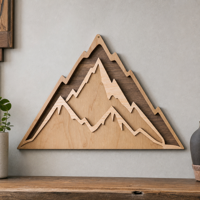 Cutout Mountain Wall Emblem