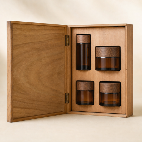 Book-Style Cosmetics Presentation Box - CHUANRUI custom wood product
