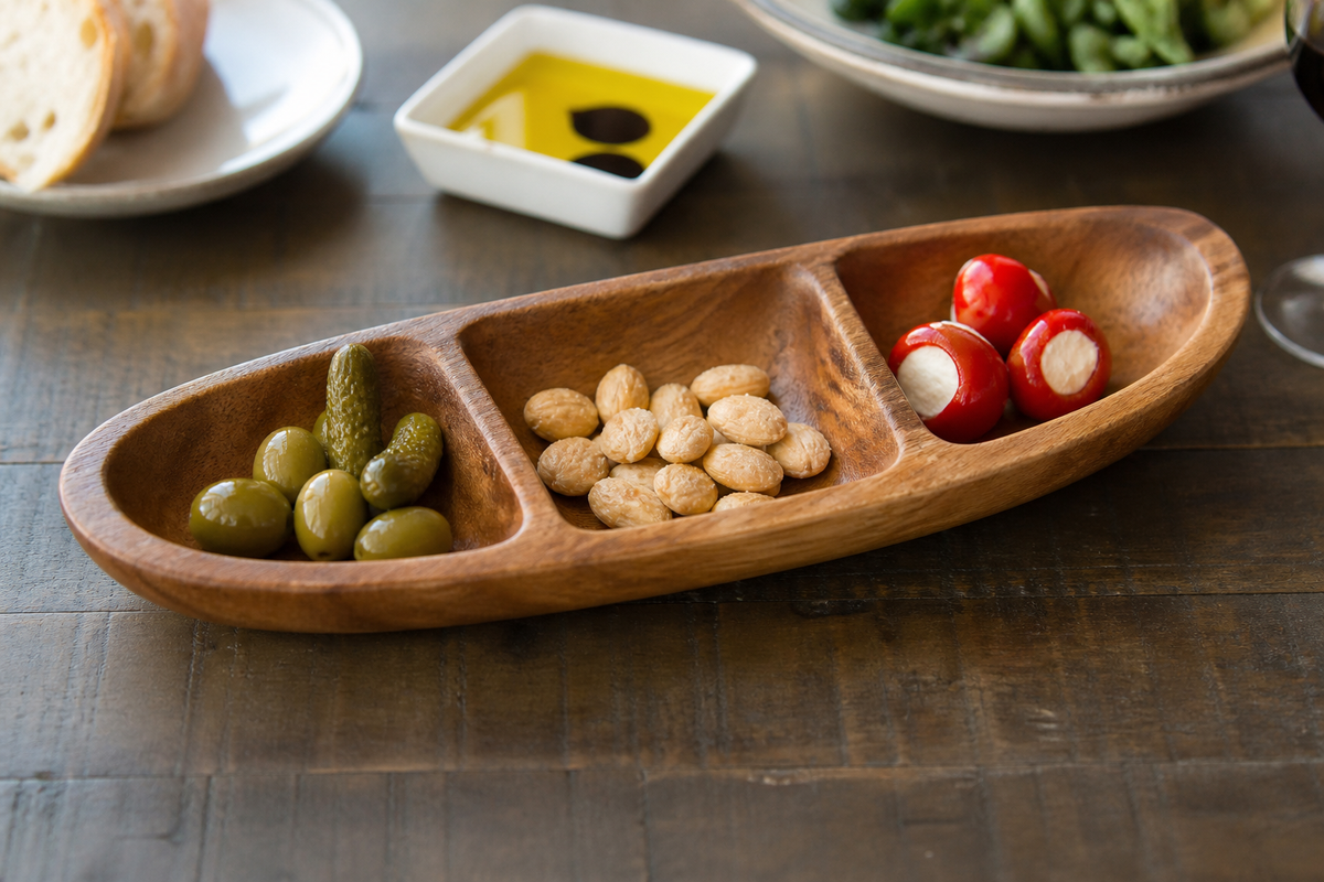 Divided Tapas Serving Plate - CHUANRUI custom wood product