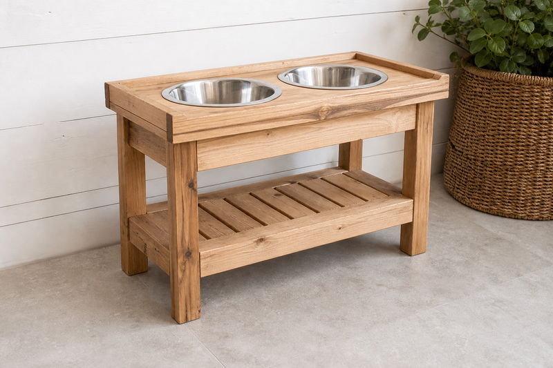 Freestanding Dog Bowl Console