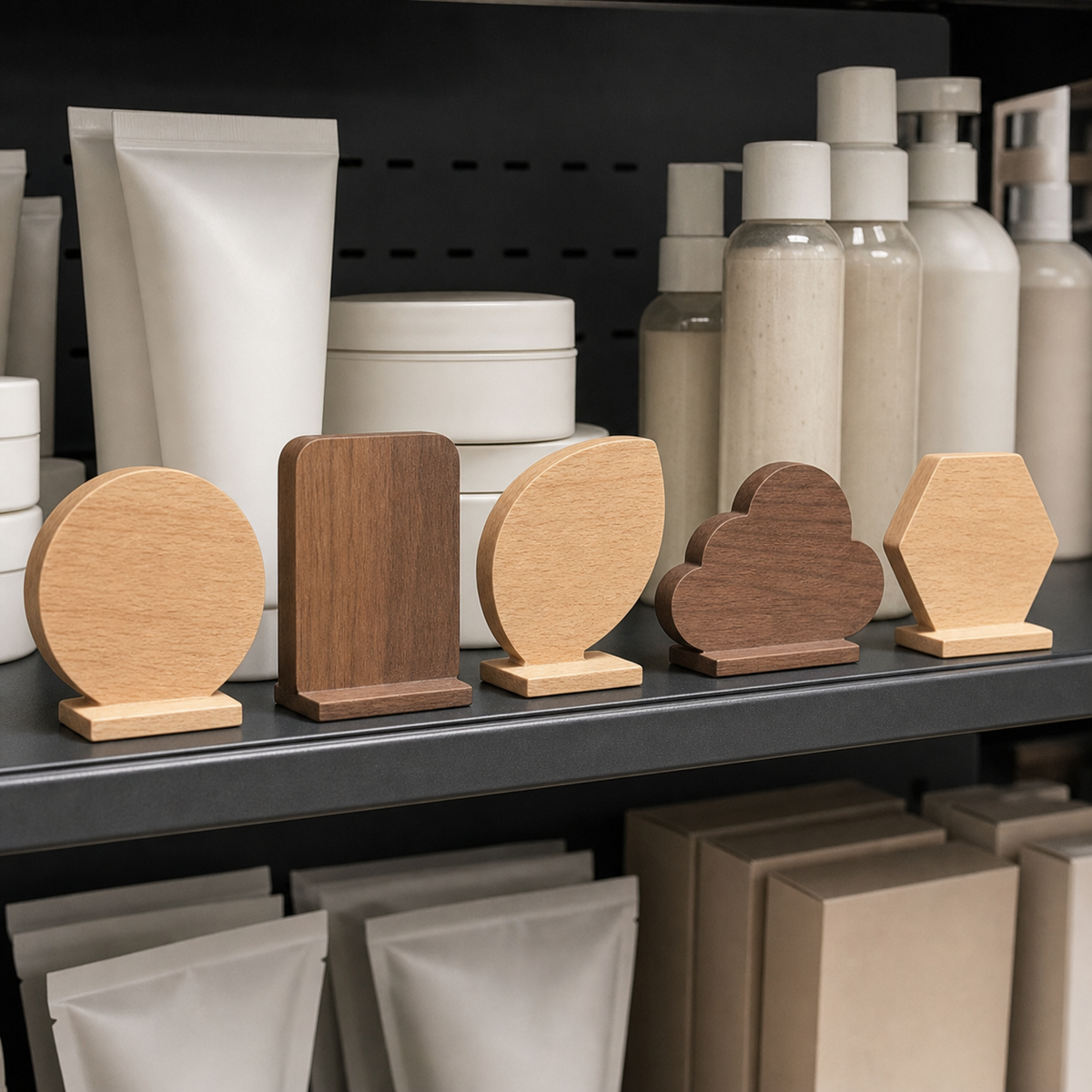 Shape-Cut Shelf Talker - CHUANRUI custom wood product