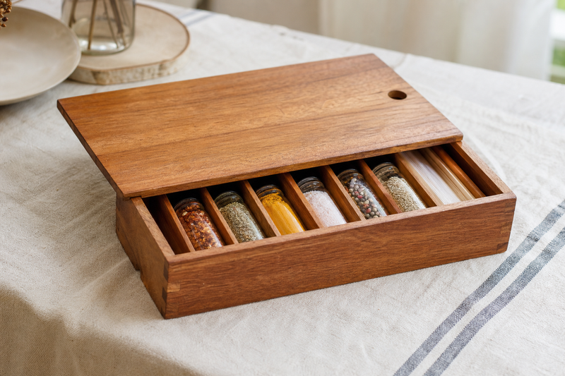 Slide-Out Spice Sampler Box
