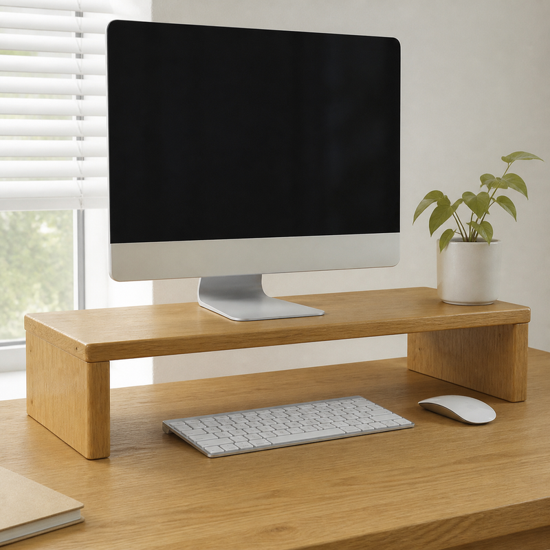 Wooden Monitor Shelf