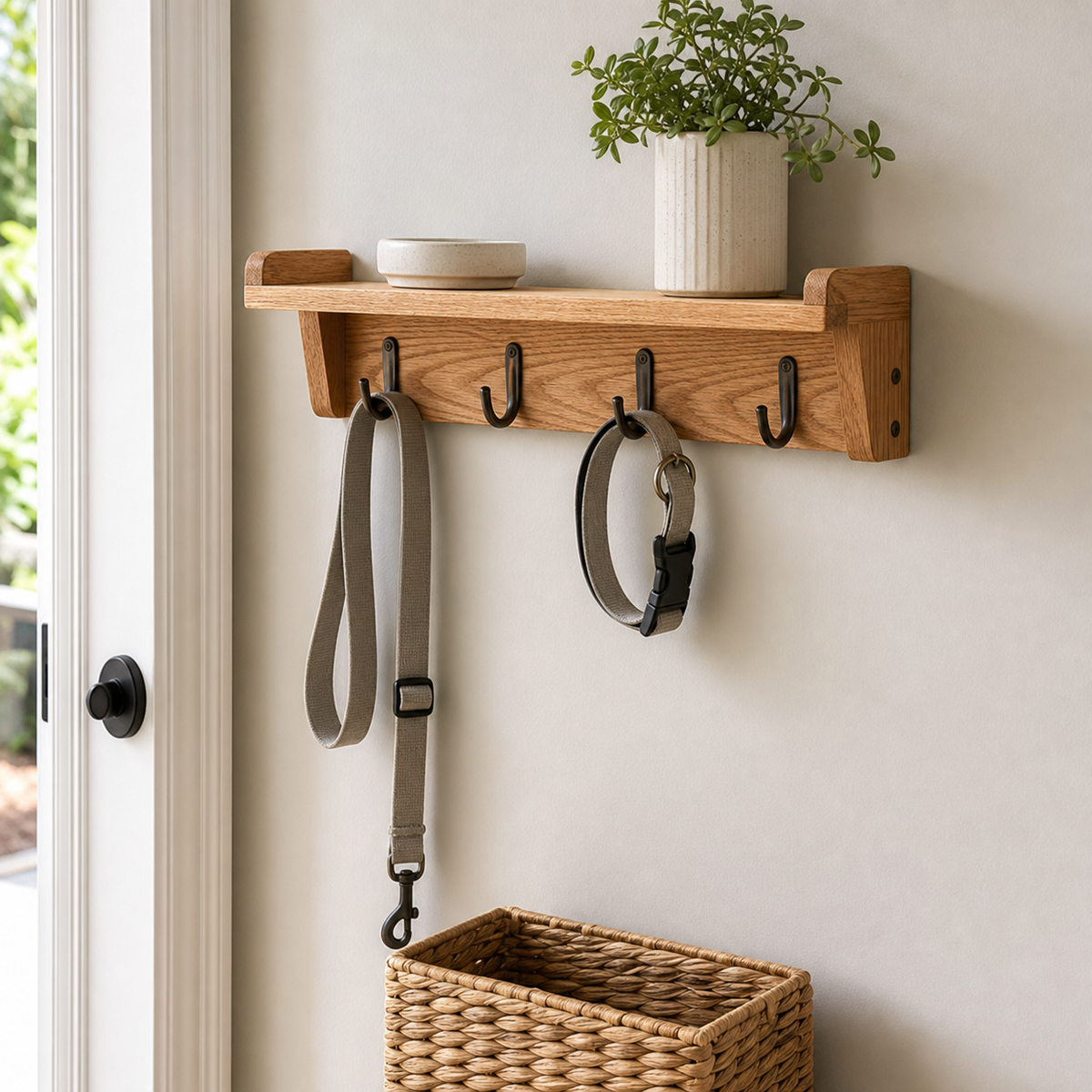 Pet Leash Entryway Station - CHUANRUI custom wood product