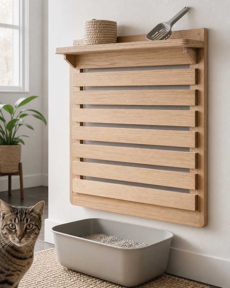 Wall-Mounted Cat Litter Screen
