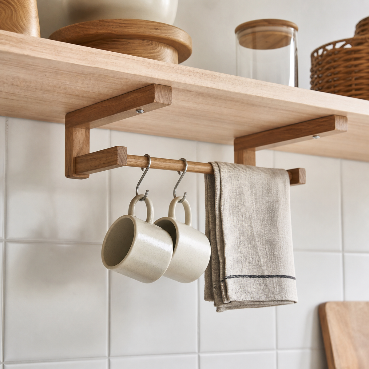 Under-Shelf Hanging Rack - CHUANRUI custom wood product