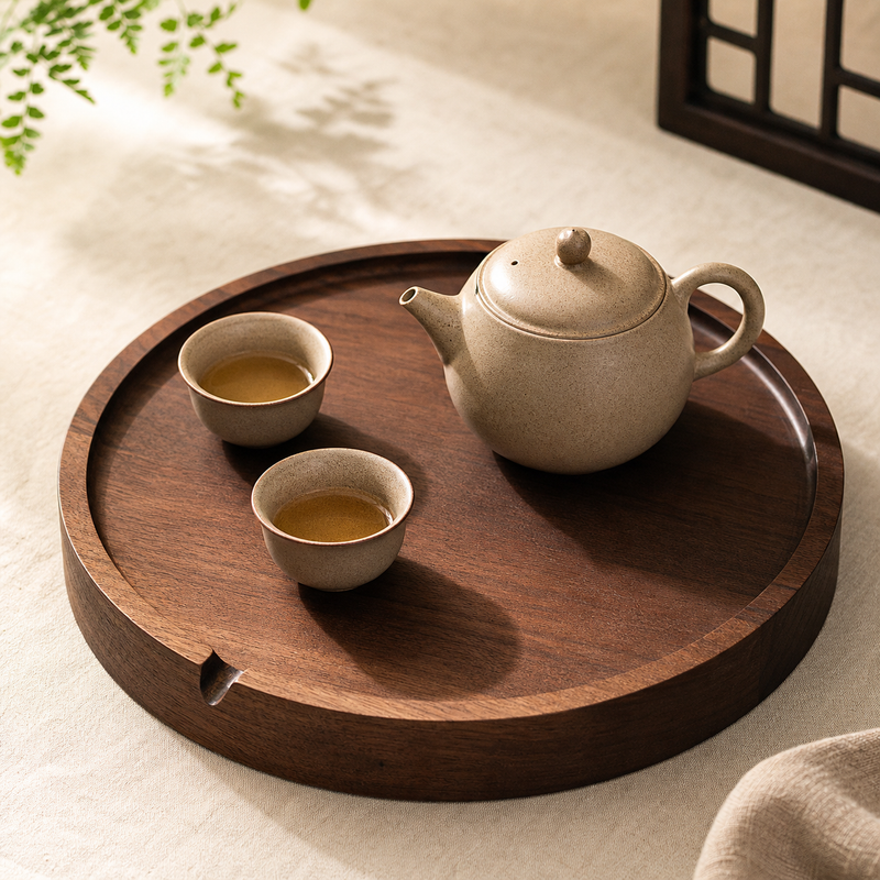 Round Tea Ceremony Tray