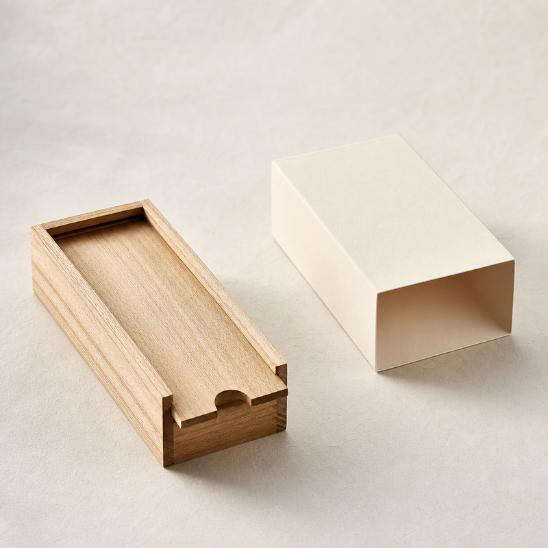 Wood and Paper Sleeve Gift Case