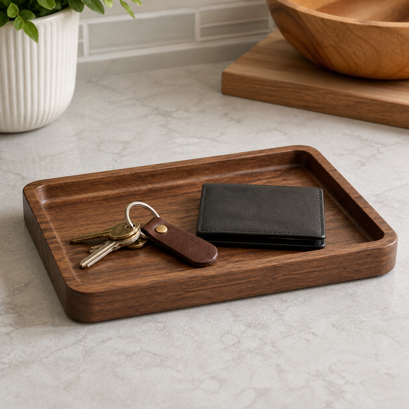 Shallow Entryway Valet Tray