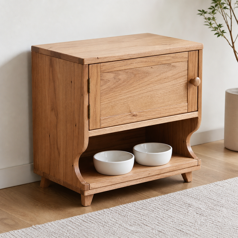 Cat Bowl Cabinet Side Table