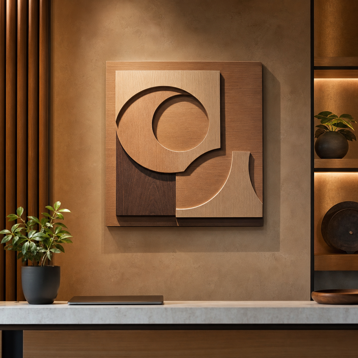 Embossed Brand Monogram Panel - CHUANRUI custom wood product