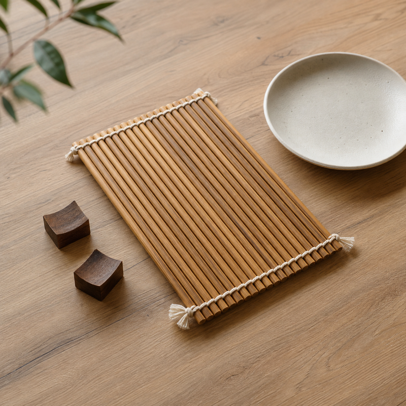 Sushi Mat and Chopstick Holder Set