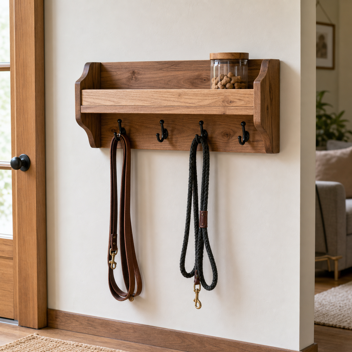 Dog Leash Entry Rack - CHUANRUI custom wood product