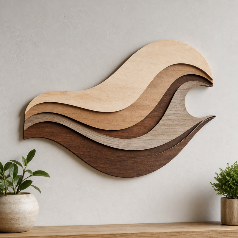 Layered Wave Wall Art Sign