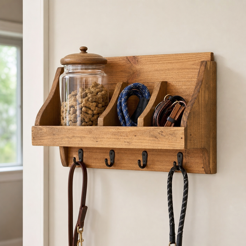 Dog Treat Station Wall Shelf
