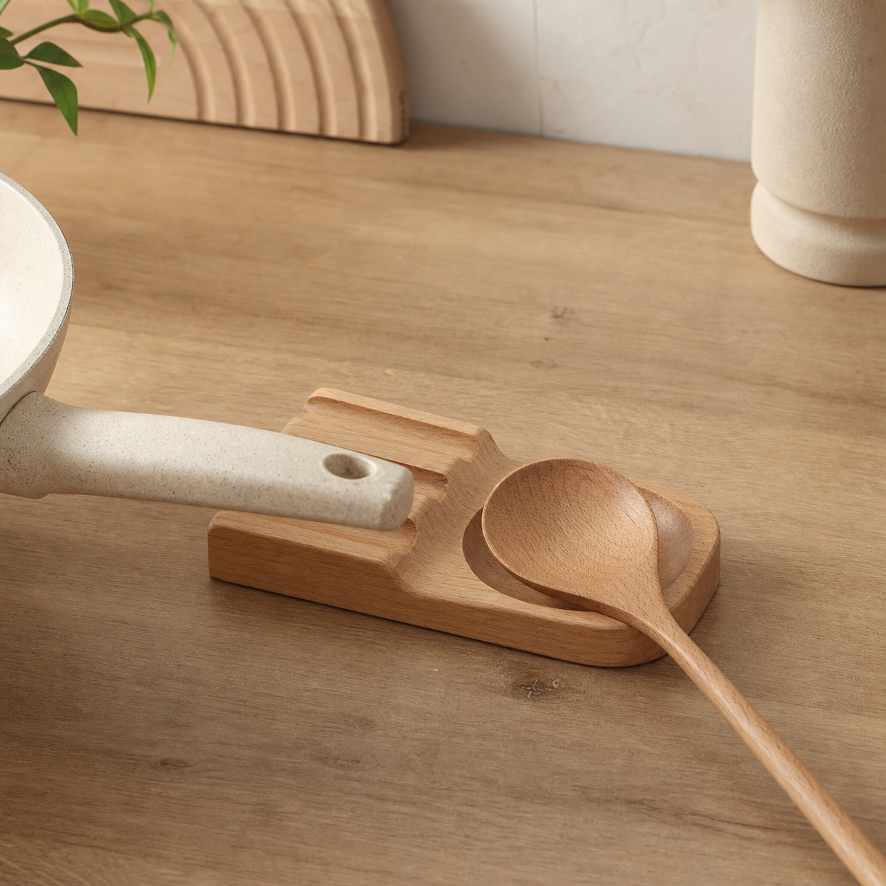 Pan Handle Rest and Spoon Dock - CHUANRUI custom wood product