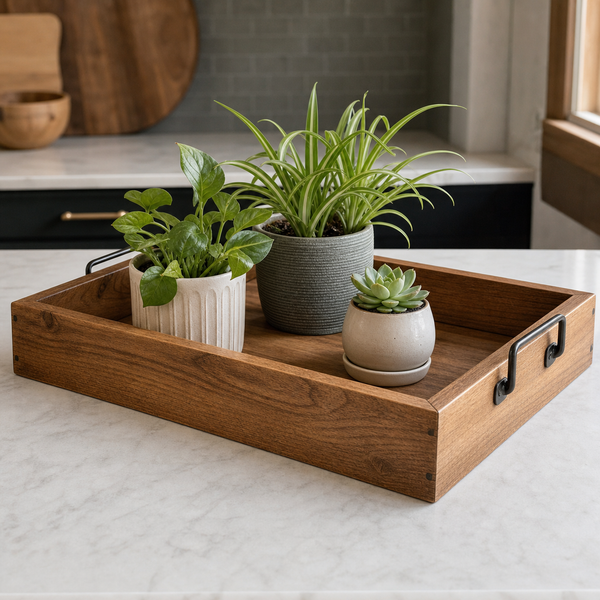 Raised-Edge Plant Display Tray