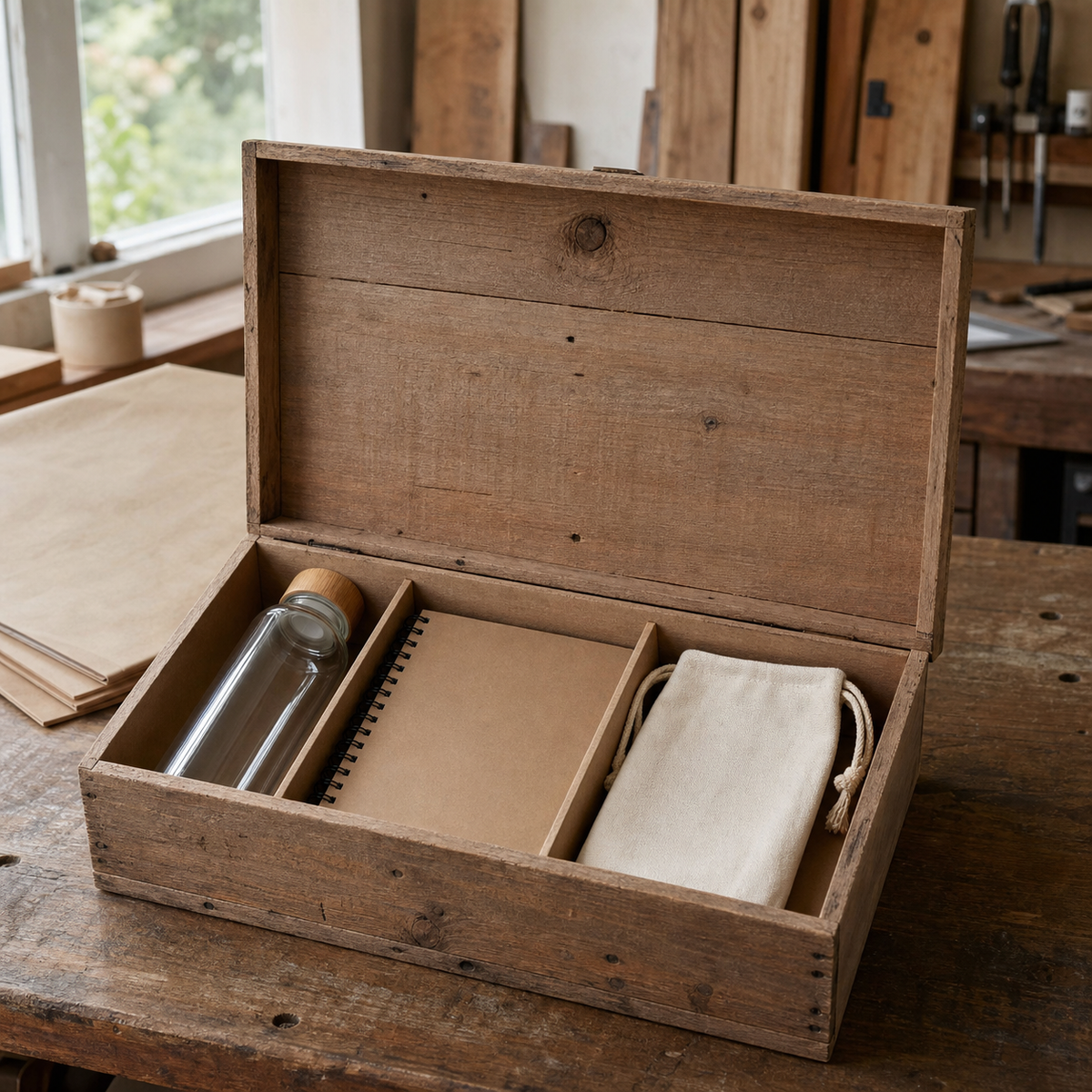 Reclaimed-Look Promotional Box - CHUANRUI custom wood product