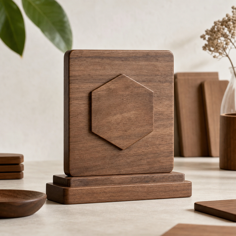 Retail Counter Riser Logo Block