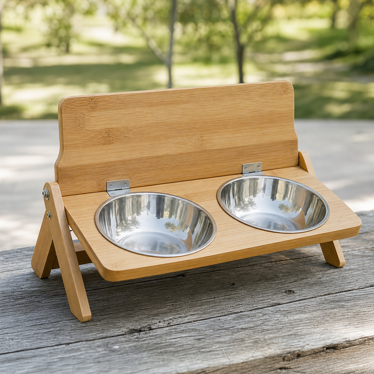 Pet Travel Water Bowl Stand - CHUANRUI custom wood product