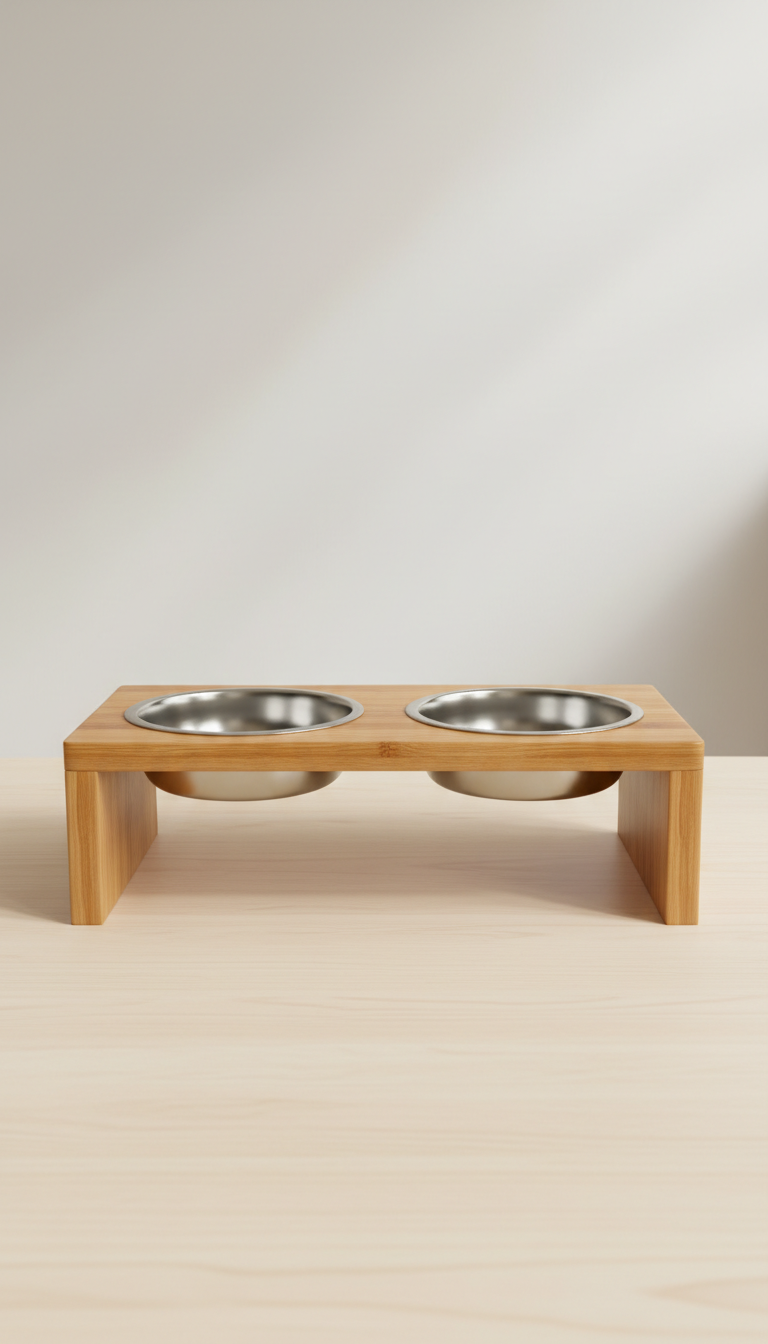 Bamboo pet feeding station