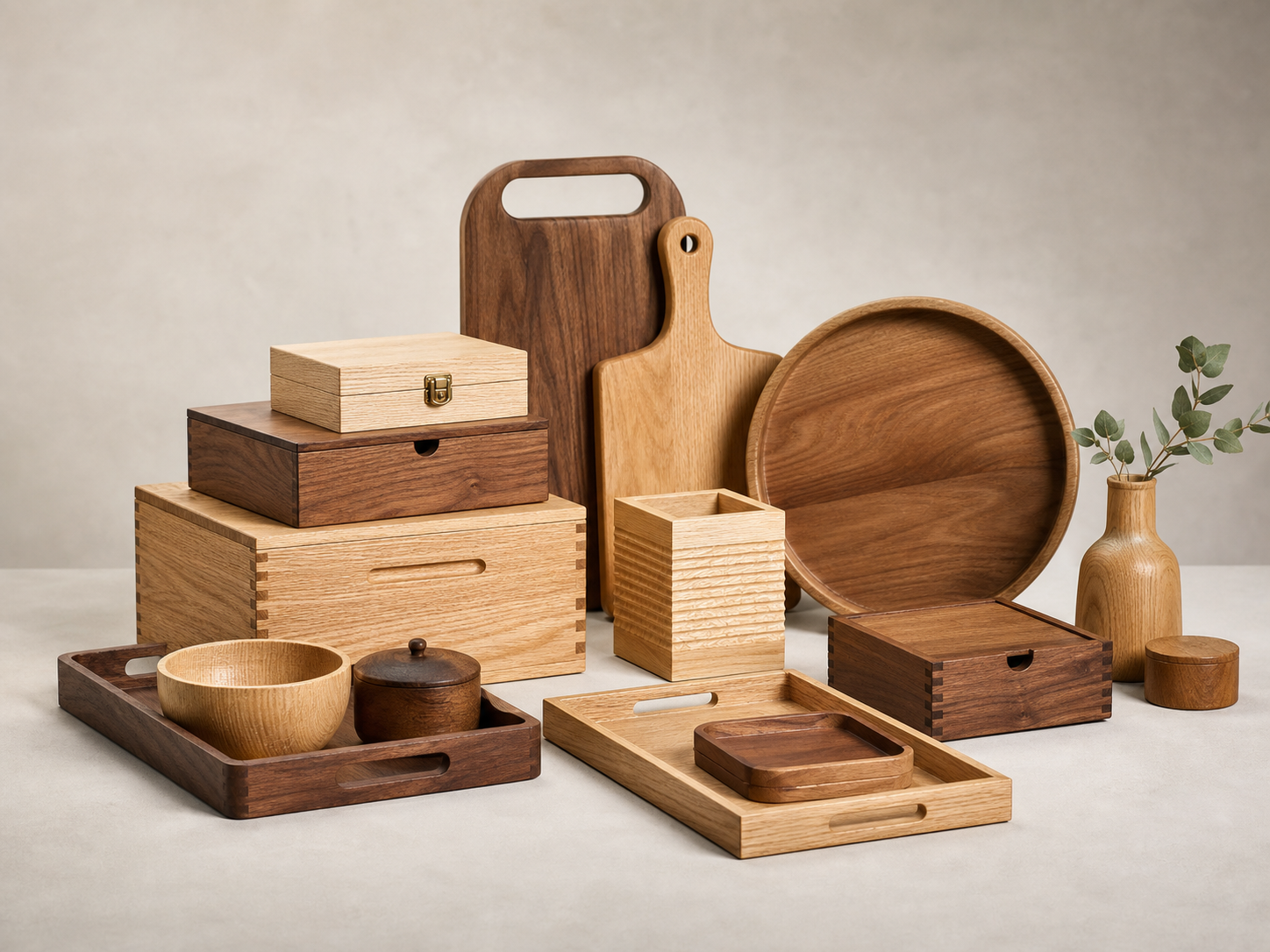 Handcrafted wooden trays, boxes, cutting boards and kitchenware — ChuanruiCraft wholesale collection