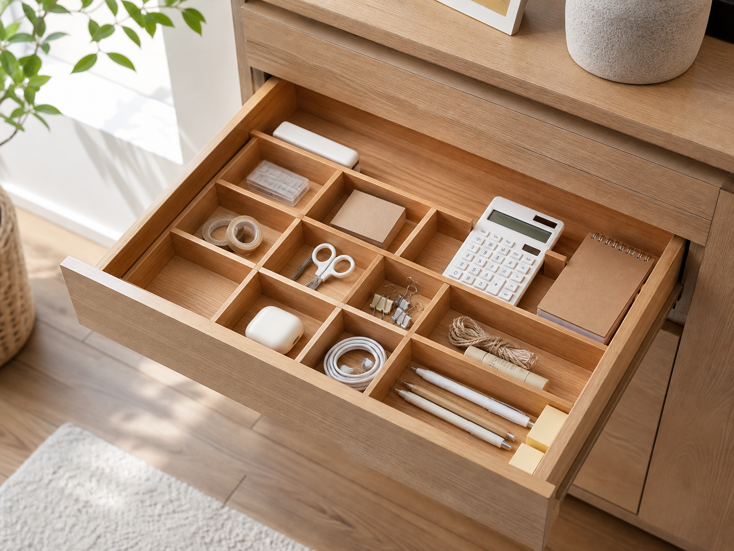 Wholesale wooden drawer organizer insert in natural wood, CHUANRUI factory product photography