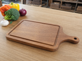 Wholesale juice groove wooden cutting board in natural wood, CHUANRUI factory product photography