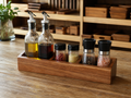 Wholesale wooden condiment organizer tray in natural wood, CHUANRUI factory product photography