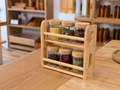 Wholesale wooden spice rack organizer in natural wood, CHUANRUI factory product photography