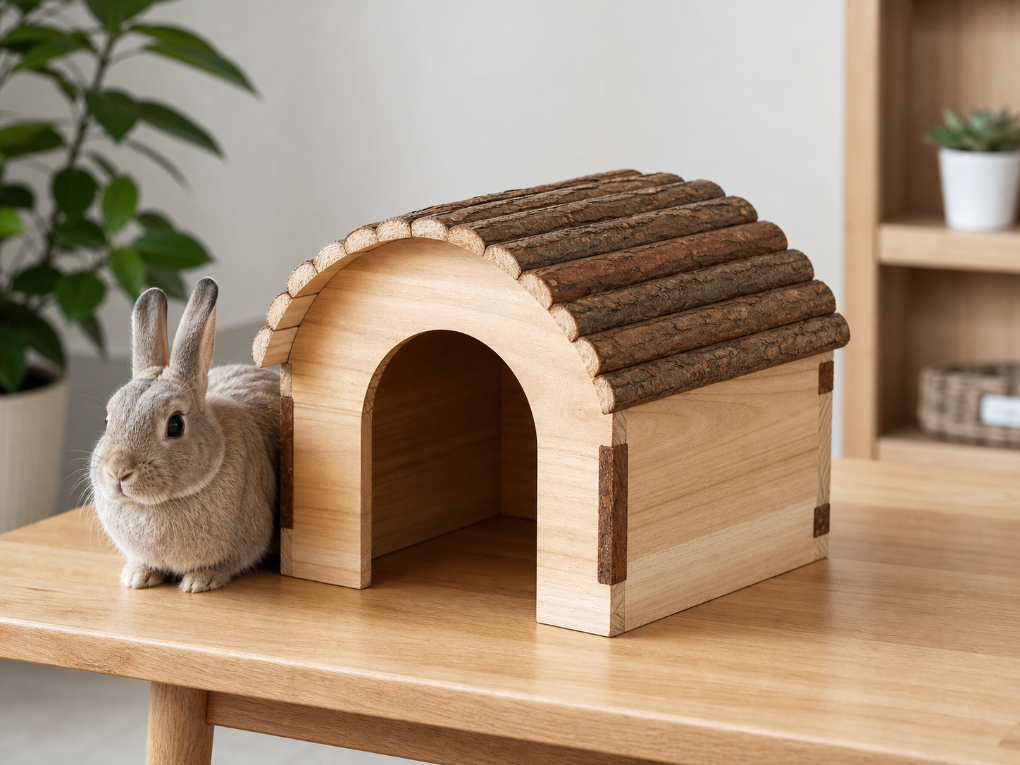 Wholesale wooden small animal hideout in natural wood, CHUANRUI factory product photography
