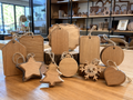 Wholesale custom wooden ornament sign set in natural wood, CHUANRUI factory product photography