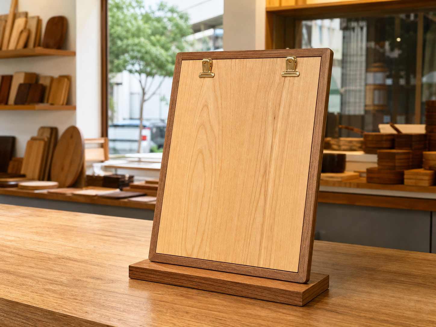 Wholesale wooden restaurant menu board in natural wood, CHUANRUI factory product photography