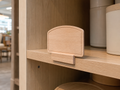Wholesale wooden retail shelf display sign in natural wood, CHUANRUI factory product photography