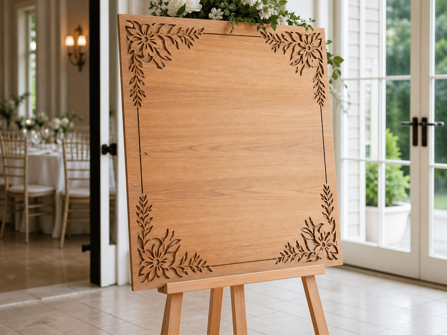 Wholesale wooden wedding welcome sign in natural wood, CHUANRUI factory product photography