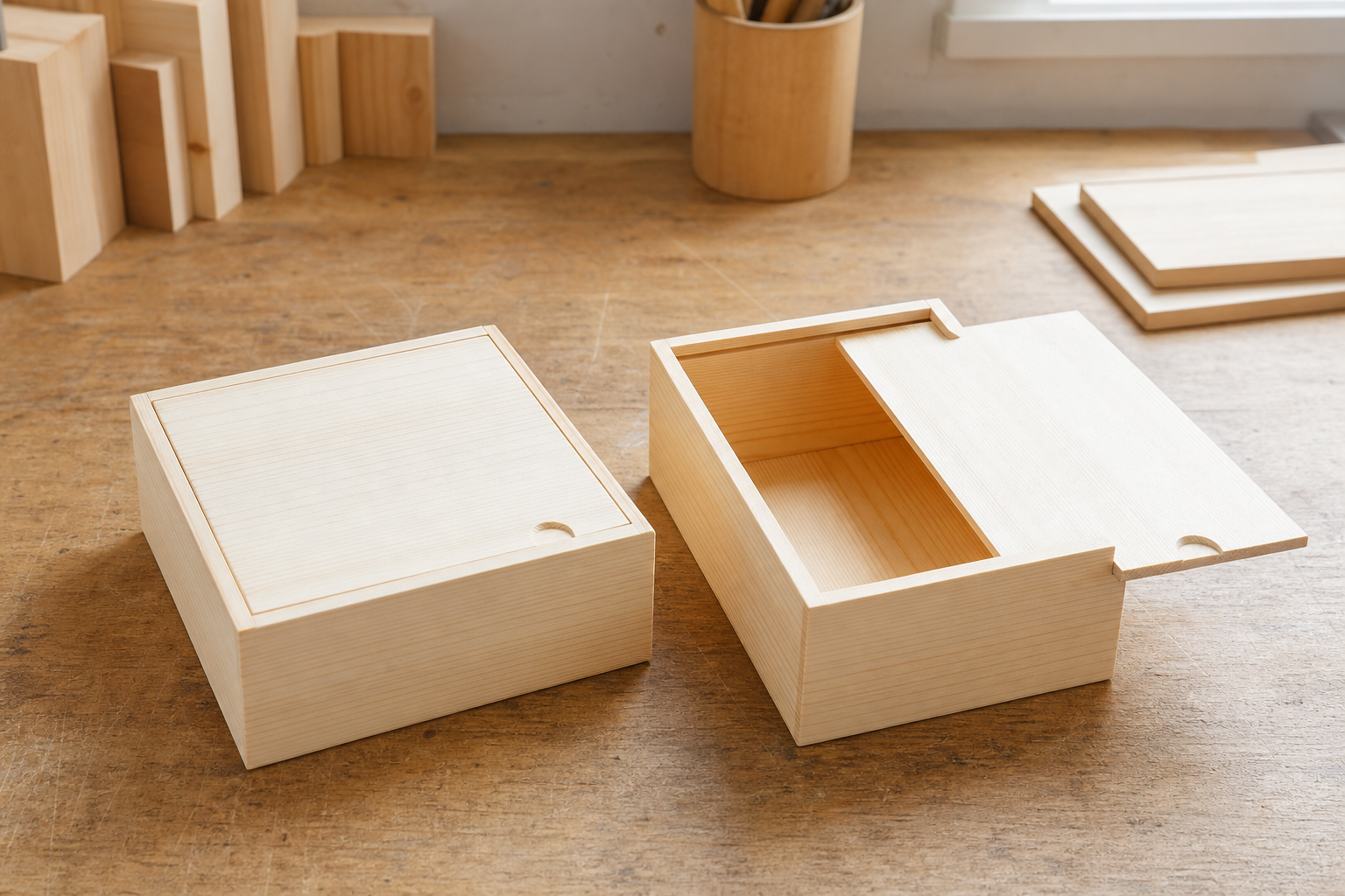 Wholesale sliding lid wooden gift box in natural wood, CHUANRUI factory product photography