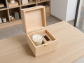 Wholesale wooden candle packaging box in natural wood, CHUANRUI factory product photography