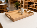 Wholesale handled wooden serving tray in natural wood, CHUANRUI factory product photography