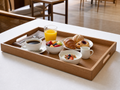 Wholesale hotel breakfast service tray in natural wood, CHUANRUI factory product photography